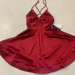 Elegant Red Satin Dress